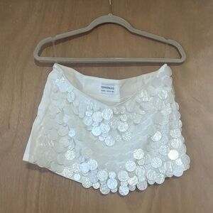 Peppermayo Ivory Sequin Embellished Skirt